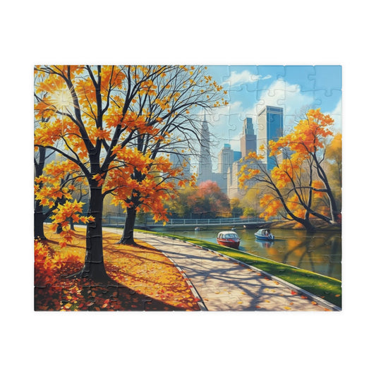 Central Park Autumn Landscape Puzzle, Nature Themed Jigsaw Game, Mindfulness Activity, Family Game Night, Puzzle Lover Gift Brain Teaser 110 pcs (Horizontal) Puzzle The Puzzle Chest