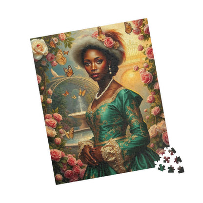 Floral Victorian Black Woman Jigsaw Puzzle, African American Lady Art, Afrocentric Artwork 520 pcs (Vertical) Puzzle The Puzzle Chest