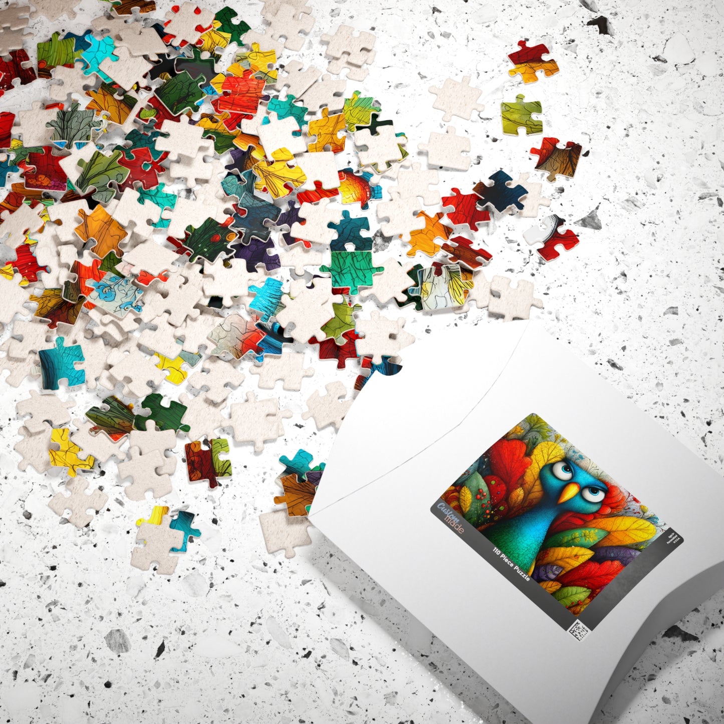 Colorful Blue Bird Illustration Puzzle | 110-1014 Piece Farm Animal Chicken Jigsaw Puzzle The Puzzle Chest