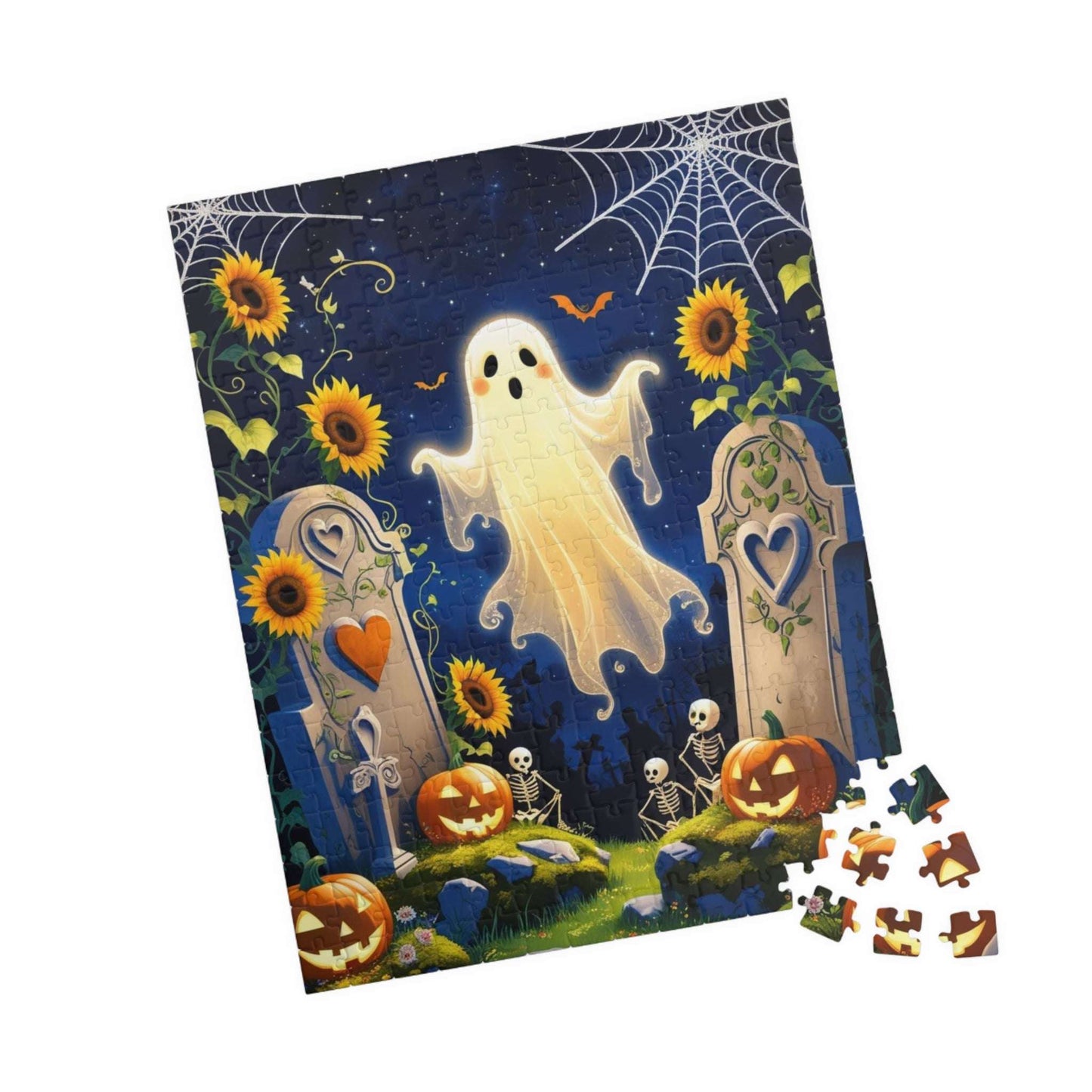 Blooming Graveyard Ghost Jigsaw Puzzle - 110, 252, 520, 1014-piece Halloween Puzzle