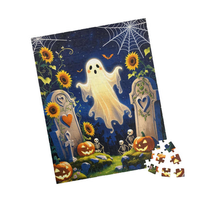 Blooming Graveyard Ghost Jigsaw Puzzle - 110, 252, 520, 1014-piece Halloween Puzzle
