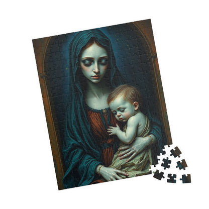 Sorrowful Mother and Child Puzzle - Gothic Art Jigsaw Game 110, 252, 520, 1014-piece, Home Decor, Best Unique Gift, Family Time, Art Lovers Puzzle The Puzzle Chest