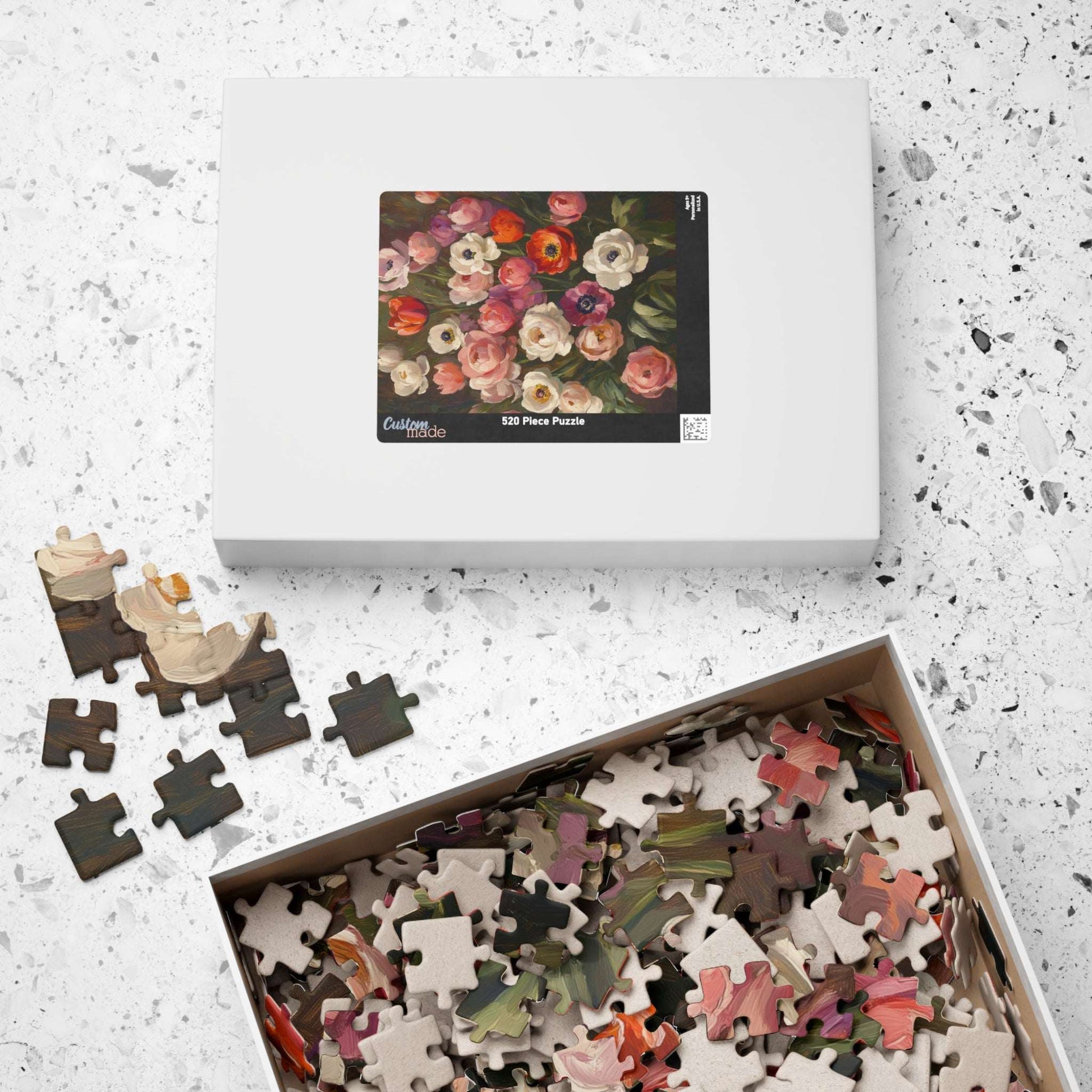 Vintage Floral Bouquet Puzzle 1101-1014 Piece | Anemone & Ranunculus Art Puzzle