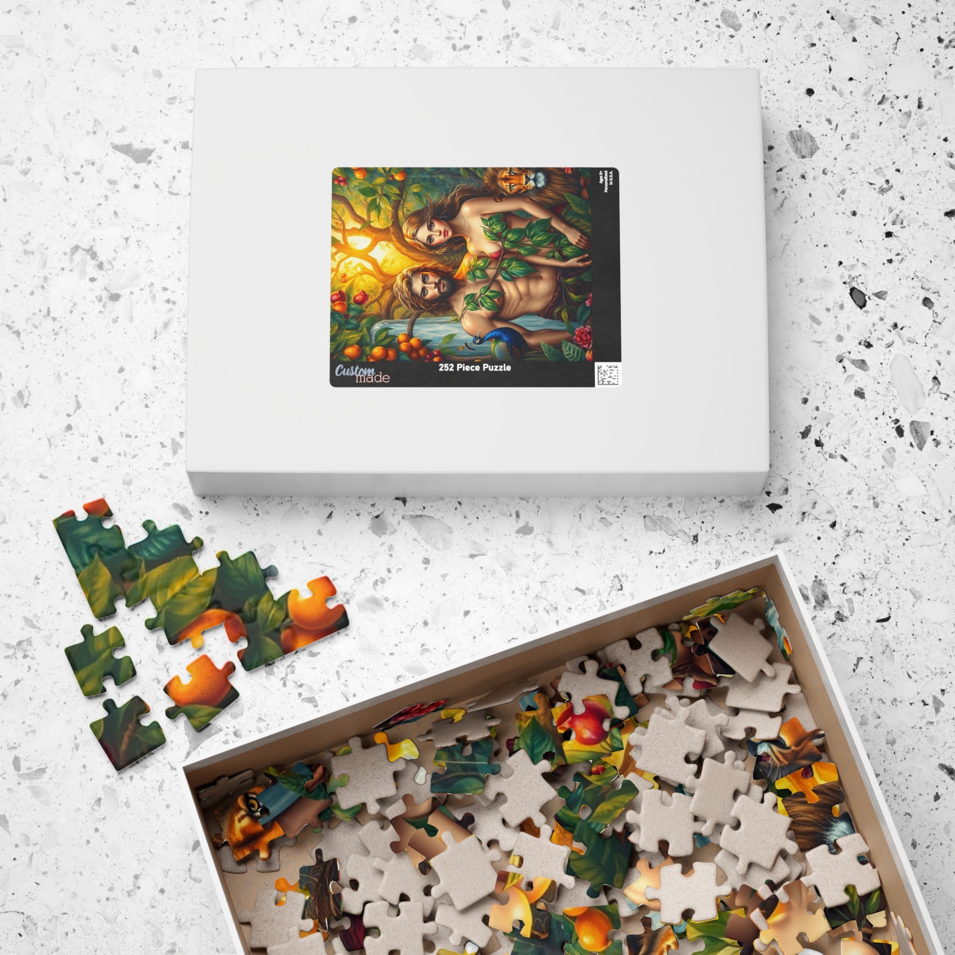 Adam and Eve Jigsaw Puzzle - Biblical Art of the Garden of Eden, Spiritual and Religious Puzzle for Adults, Faith-Based Gift for Friends Puzzle The Puzzle Chest