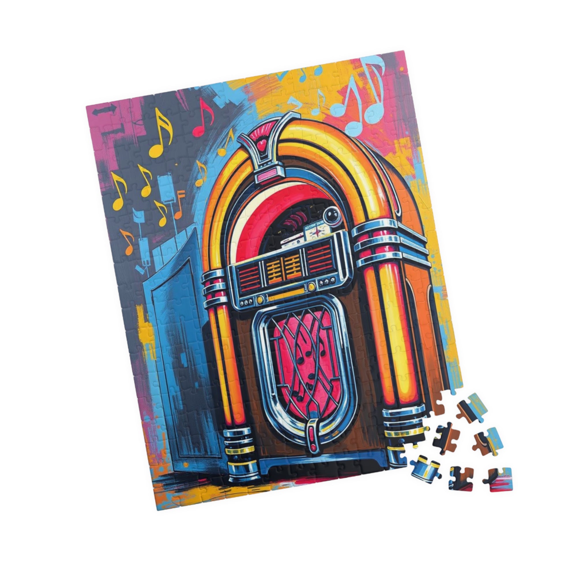 Retro Jukebox Puzzle - Pop Art Jigsaw Game, Fun Family Activity, Music Lovers Gift, Home Entertainment, Vintage Style, Entertaining Activity Puzzle The Puzzle Chest