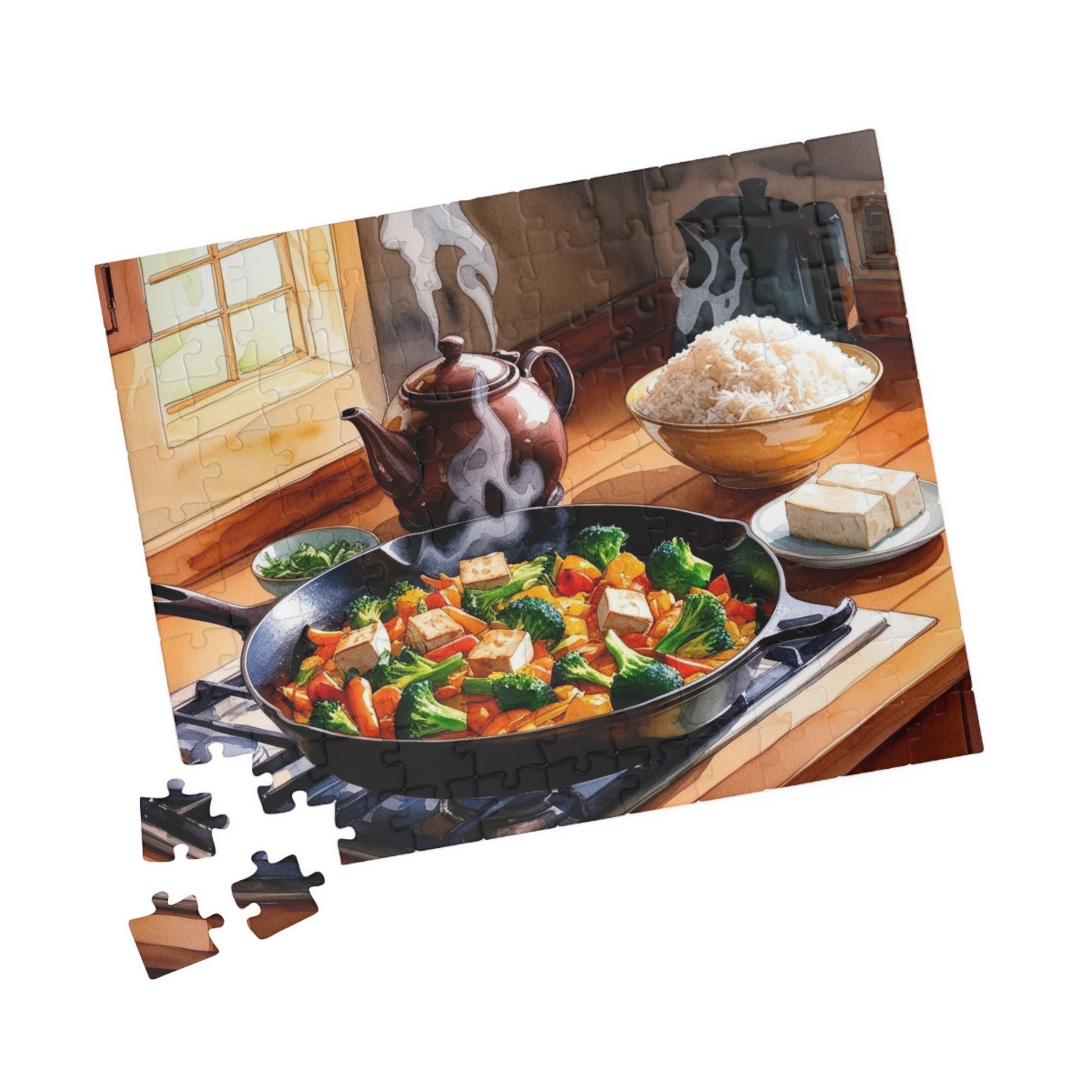 Cozy Kitchen Scene Jigsaw Puzzle, Food Lover Gift for Friend Cooking Enthusiast, Indoor Activity, Family Game Night, Holiday Present Puzzle The Puzzle Chest