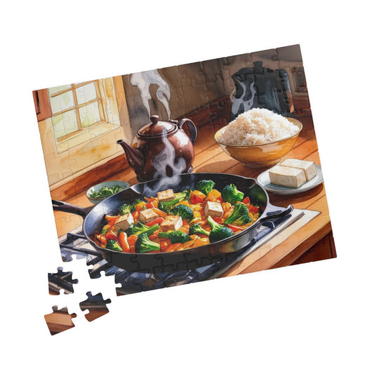 Cozy Kitchen Scene Jigsaw Puzzle, Food Lover Gift for Friend Cooking Enthusiast, Indoor Activity, Family Game Night, Holiday Present 110 pcs (Horizontal) Puzzle The Puzzle Chest
