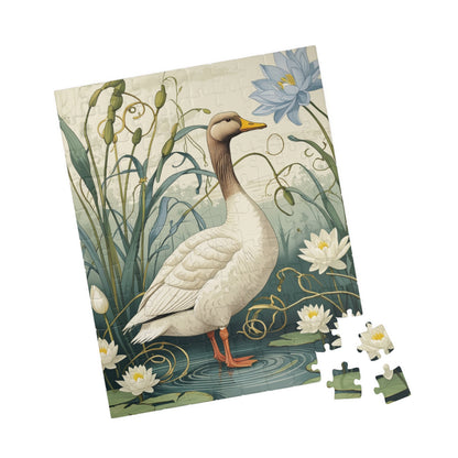 Vintage Goose Puzzle, Unique Countryside Design 110 252 520 1014-Piece Jigsaw, Goose and Cattails Artwork, Fun Family Activity, Relaxing Puzzle The Puzzle Chest