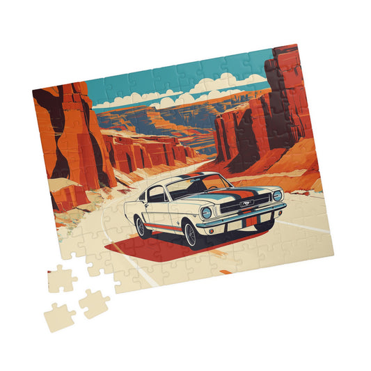 Vintage Muscle Puzzle | Desert Car Road Trip Scene Jigsaw Game