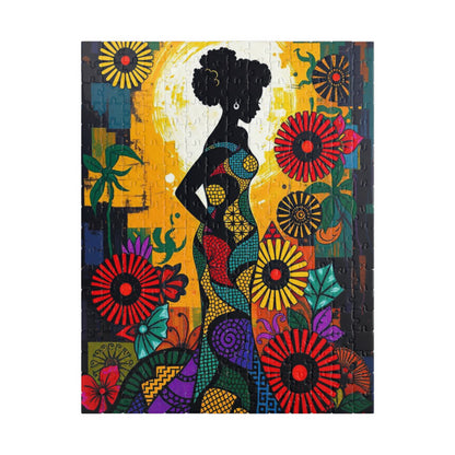 Colorful Lady Silhouette Puzzle - Black Art Inspired Jigsaw Game, Unique Afrocentric Gift for Friends, Family Game Nights, Mental Exercise 252 pcs (Vertical) Puzzle The Puzzle Chest