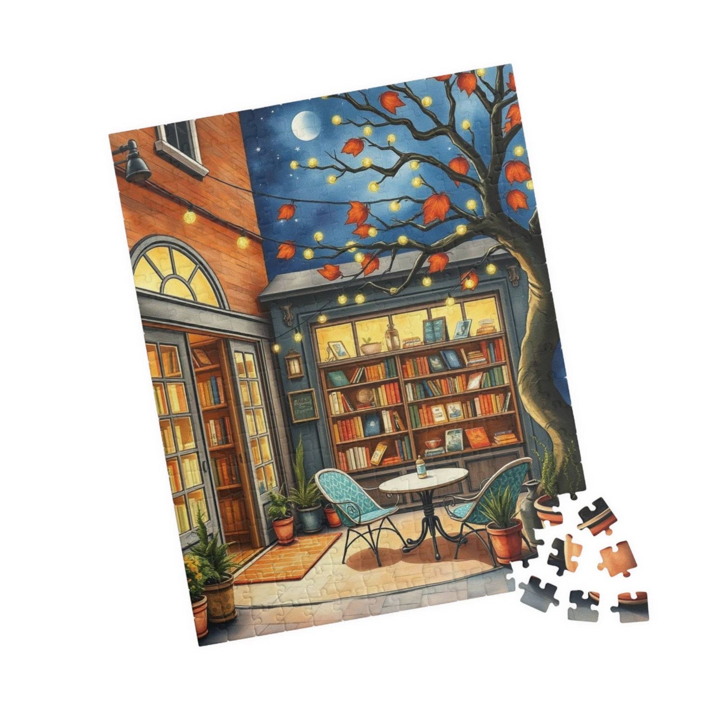 Autumn Evening Bookstore Jigsaw Puzzle Gift for Adults, Friends, Bookworms, Puzzle Lovers 252 pcs (Vertical) Puzzle The Puzzle Chest