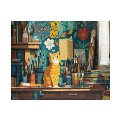 The Artist’s Cat – Matisse Inspired Jigsaw Puzzle, Animal Theme Studio Art Kitten Puzzle for Feline Lovers Puzzle The Puzzle Chest