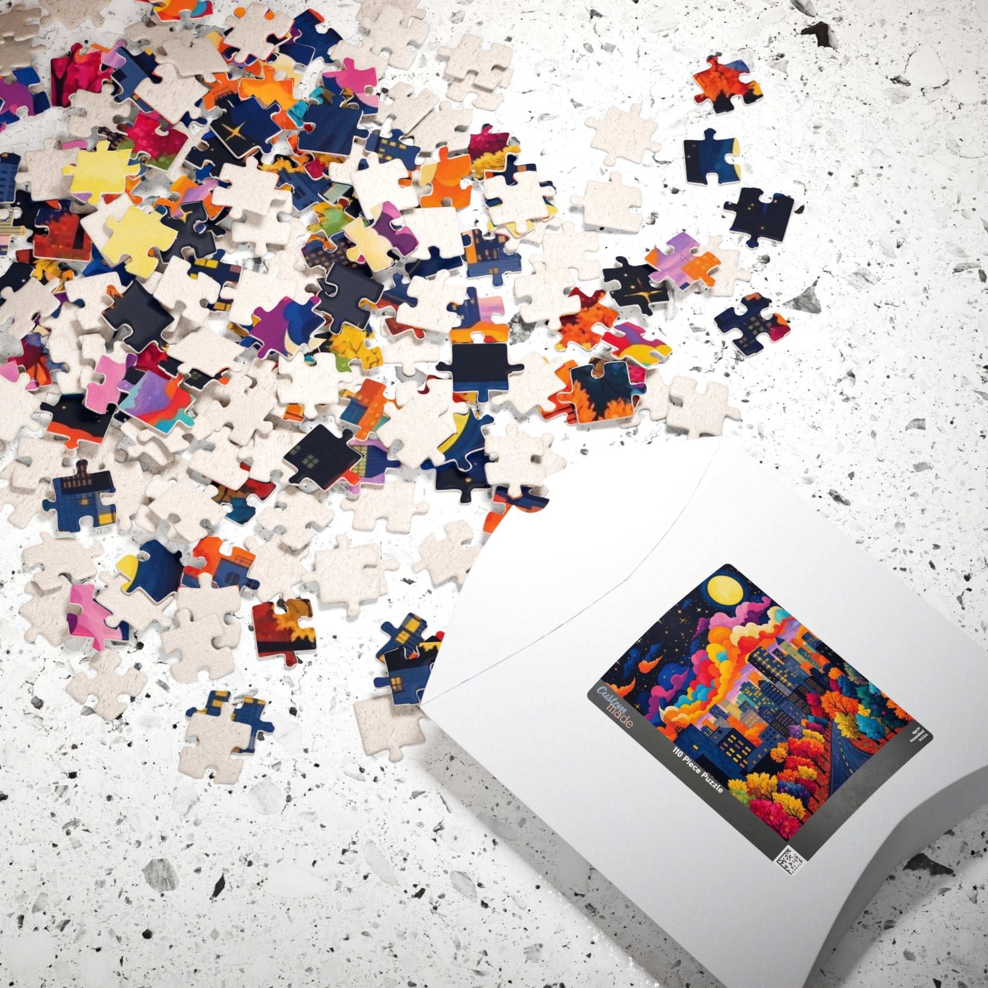 Vibrant Cityscape Puzzle - Night Sky, 110-1014 Piece Jigsaw, Family Activity, Gift for Puzzle Lovers, Art Decor Puzzle The Puzzle Chest