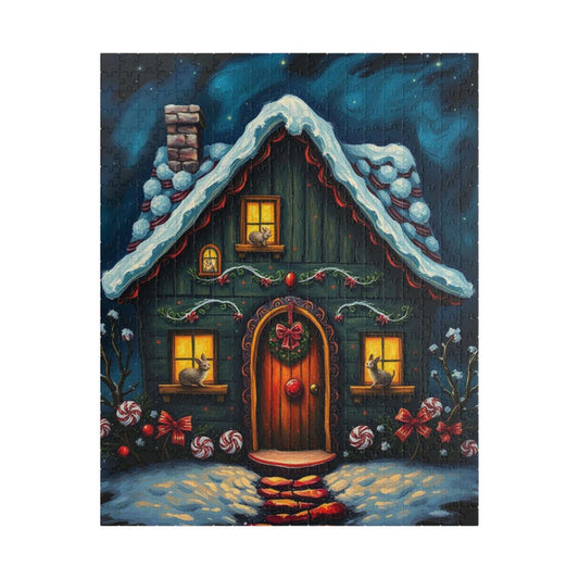 Cozy Holiday House Jigsaw Puzzle - 110, 252, 520-piece Christmas Themed Puzzle
