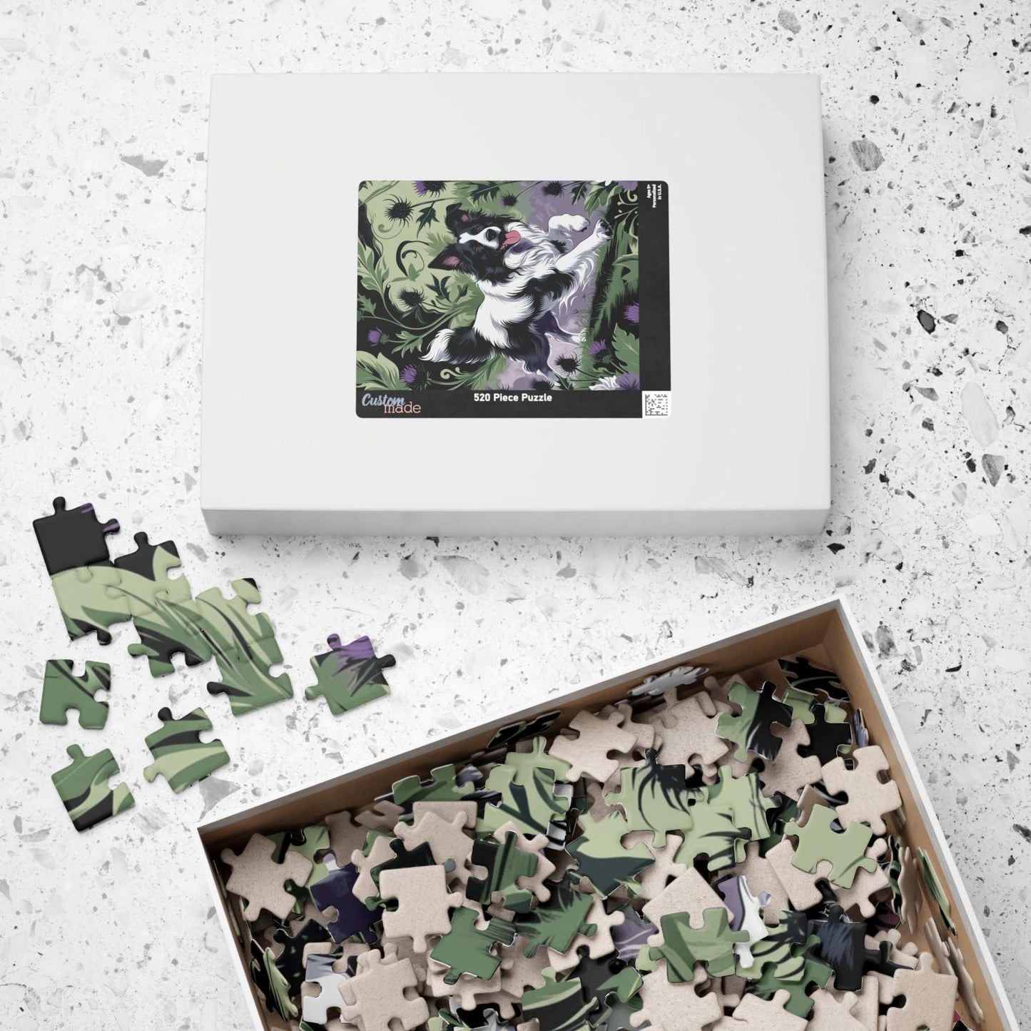 Vintage Border Collie Jigsaw Puzzle, 110 252 520 1014-Piece, Brain Teaser, Gift for Dog Lover Puzzle Enthusiast, Quiet Home Entertainment Puzzle The Puzzle Chest