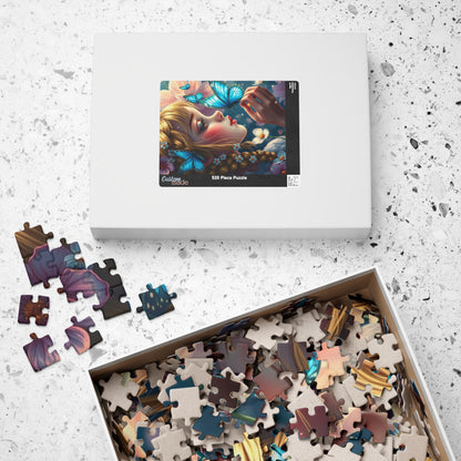 Jigsaw Puzzle Woman and Blue-winged Butterfly, Whimsical Illustration, Mindfulness Activity Relaxing Hobby, Home Entertainment, Brain Teaser Puzzle The Puzzle Chest