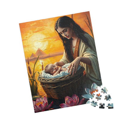 Christian Jigsaw Puzzle, Baby Moses Nile River Biblical Scene, Home Entertainment, Brain Teaser, Religious Puzzle Lover Gift for Friends Puzzle The Puzzle Chest