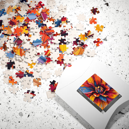 Vibrant Floral Puzzle, 110-1014 Piece Abstract Jigsaw Game, Colorful Art Piece, Art Lover Gift for Friends, Family Game Night, Brain Teaser Puzzle The Puzzle Chest