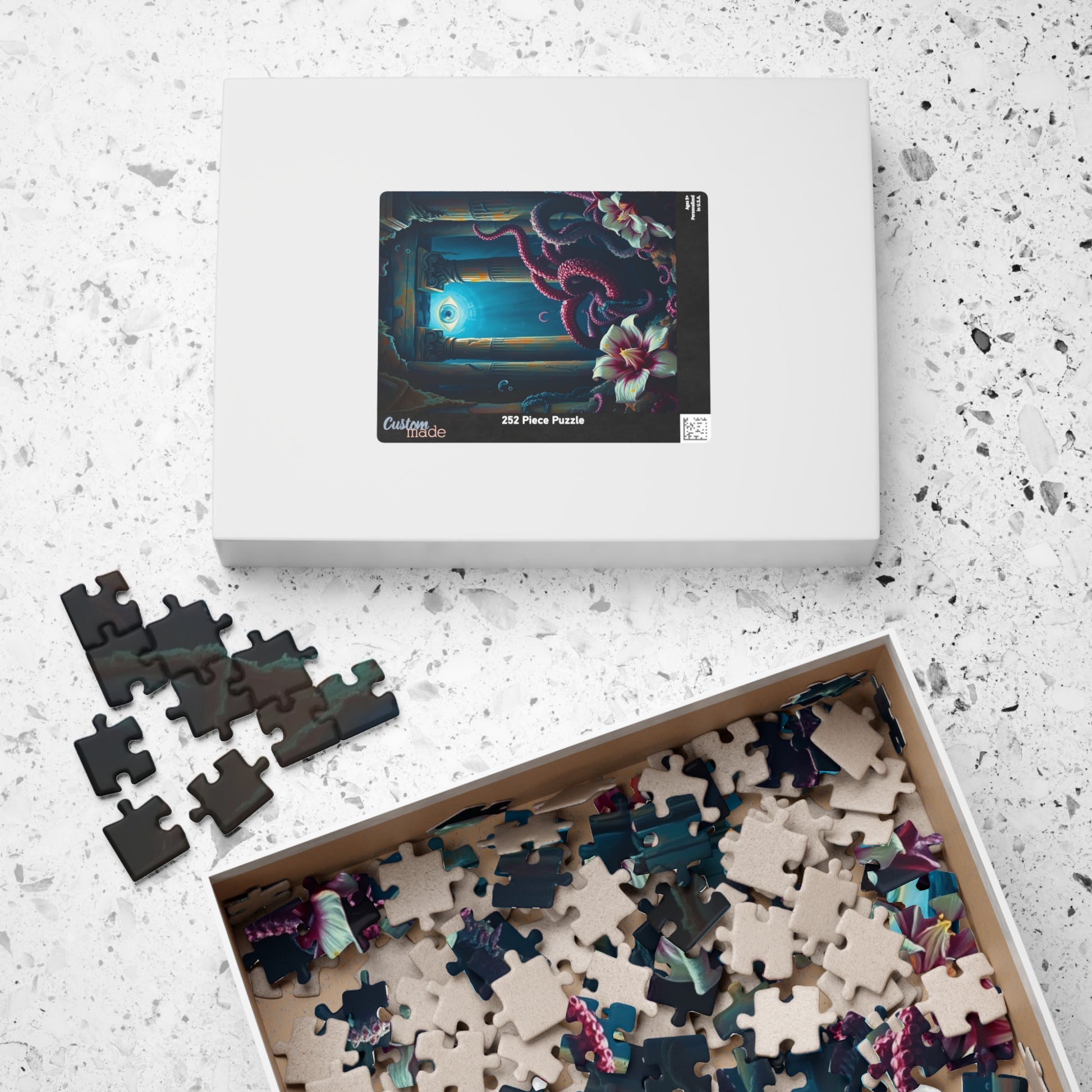 Mystical Underwater Octopus Puzzle Art, Perfect Gift for Ocean Lovers, Nautical Home Decor, Relaxation Activity, Unique Challenge Puzzle The Puzzle Chest