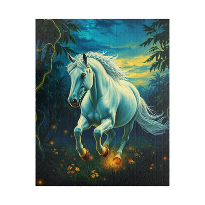 White Horse Jigsaw Puzzle, Equestrian Birthday Holiday Gift for Horse Lover, Family Game Night, Solo Fun, Relaxing Hobby, Mindful Activity 520 pcs (Vertical) Puzzle The Puzzle Chest