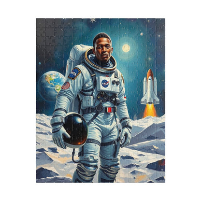 Afrocentric Astronaut Puzzle, African American Man Space Theme Black Art Jigsaw Game, Puzzle Lover Holiday Gift, Family Bonding Activity