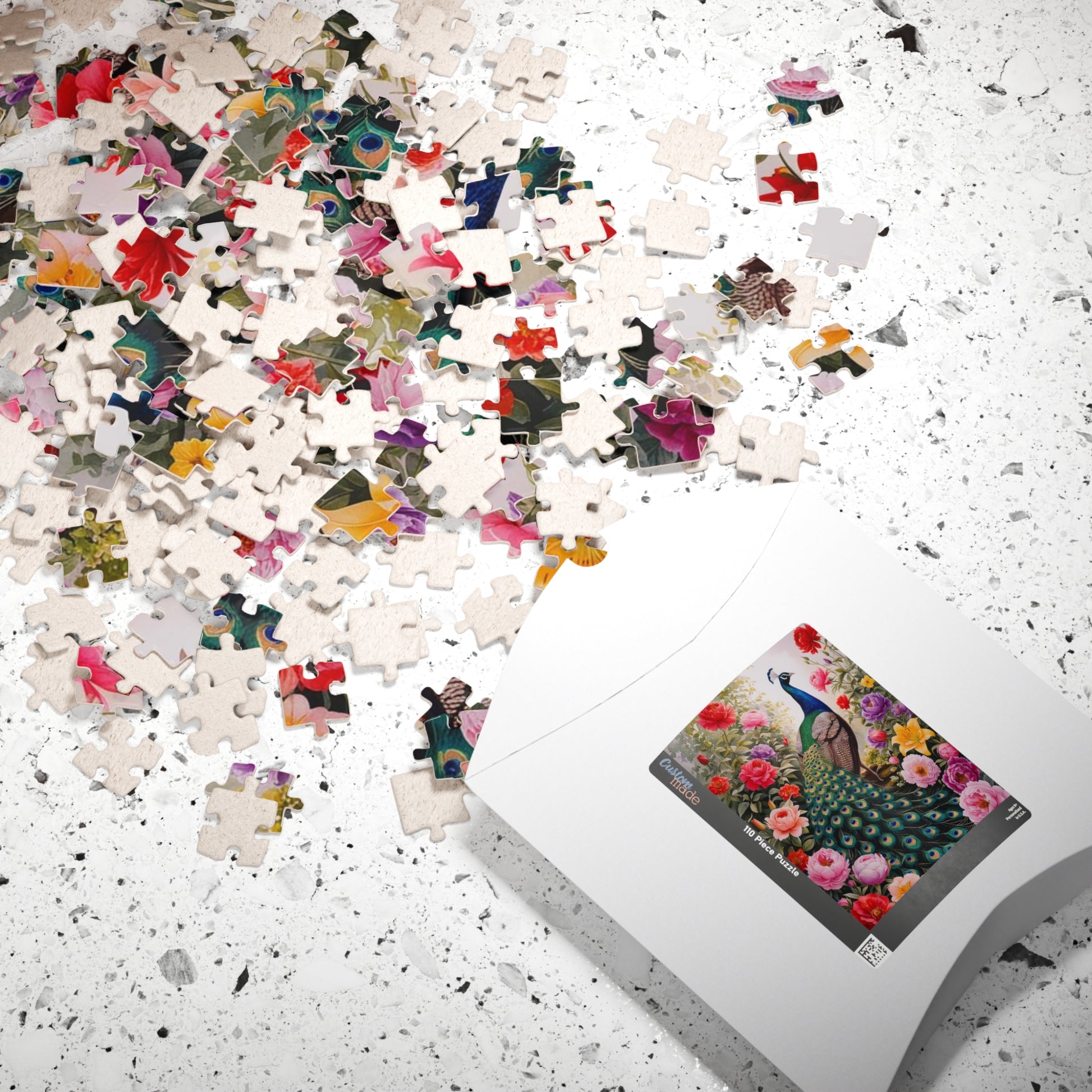 Peacock Jigsaw Puzzle Birds and Flowers, Animal Lover Game, Birthday Gift Floral Puzzle for Nature Enthusiasts, Relaxing Fun Family Activity Puzzle The Puzzle Chest