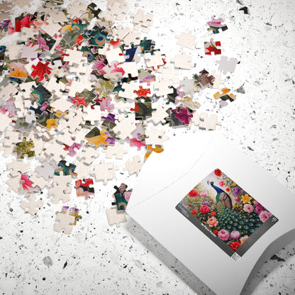 Peacock Jigsaw Puzzle Birds and Flowers, Animal Lover Game, Birthday Gift Floral Puzzle for Nature Enthusiasts, Relaxing Fun Family Activity Puzzle The Puzzle Chest