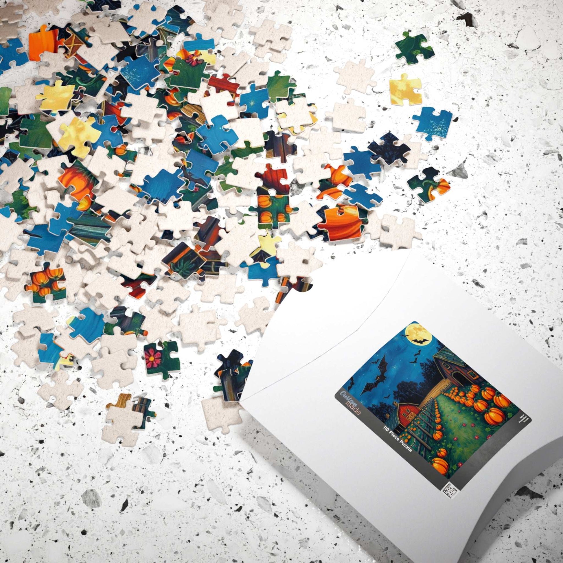 Haunted Pumpkin Patch Festive Halloween Jigsaw Puzzle, Ideal for Family Fun, Autumn Nights, Gift for Puzzle Lover, Cozy Home Activity Puzzle The Puzzle Chest