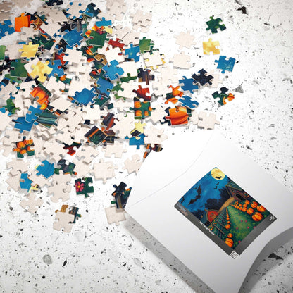 Haunted Pumpkin Patch Festive Halloween Jigsaw Puzzle, Ideal for Family Fun, Autumn Nights, Gift for Puzzle Lover, Cozy Home Activity Puzzle The Puzzle Chest