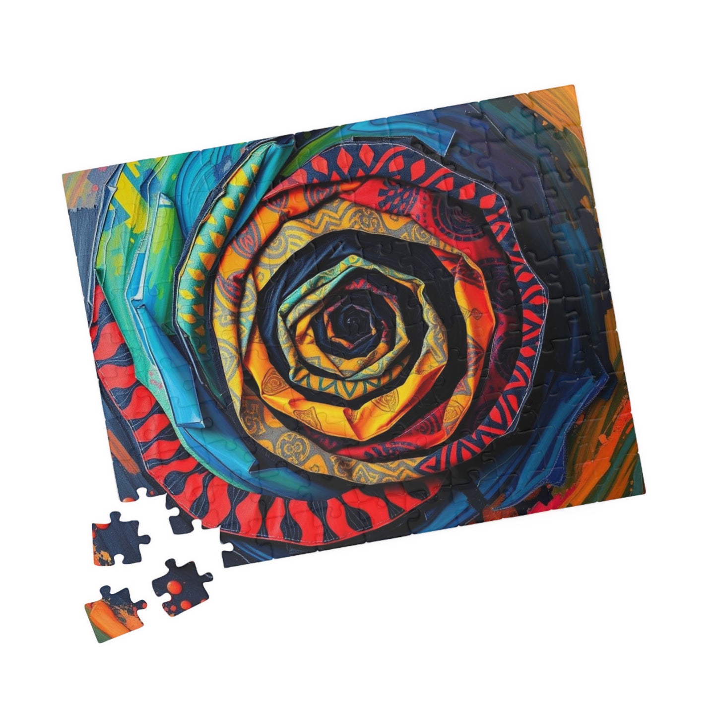 Colorful Spiral Rose Puzzle, 110-1014 pieces Abstract Jigsaw, Stress Relief Game, Gift for Adults, Family Game Night, Mindful Art Therapy Puzzle The Puzzle Chest
