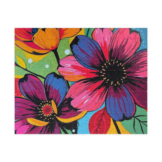 Floral Art Puzzle, Colorful Flower Jigsaw for Relaxation, Gift for Puzzlers, Home Entertainment, Fun Family Activity, Mindful Brain Teaser 110 pcs (Horizontal) Puzzle The Puzzle Chest