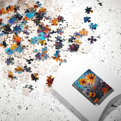 Colorful Floral Mosaic Puzzle - 110, 252, 520, 1014-piece | Flower Lover Gift, Family Bonding Activity, Puzzle Game Night, Frameable Art Puzzle The Puzzle Chest