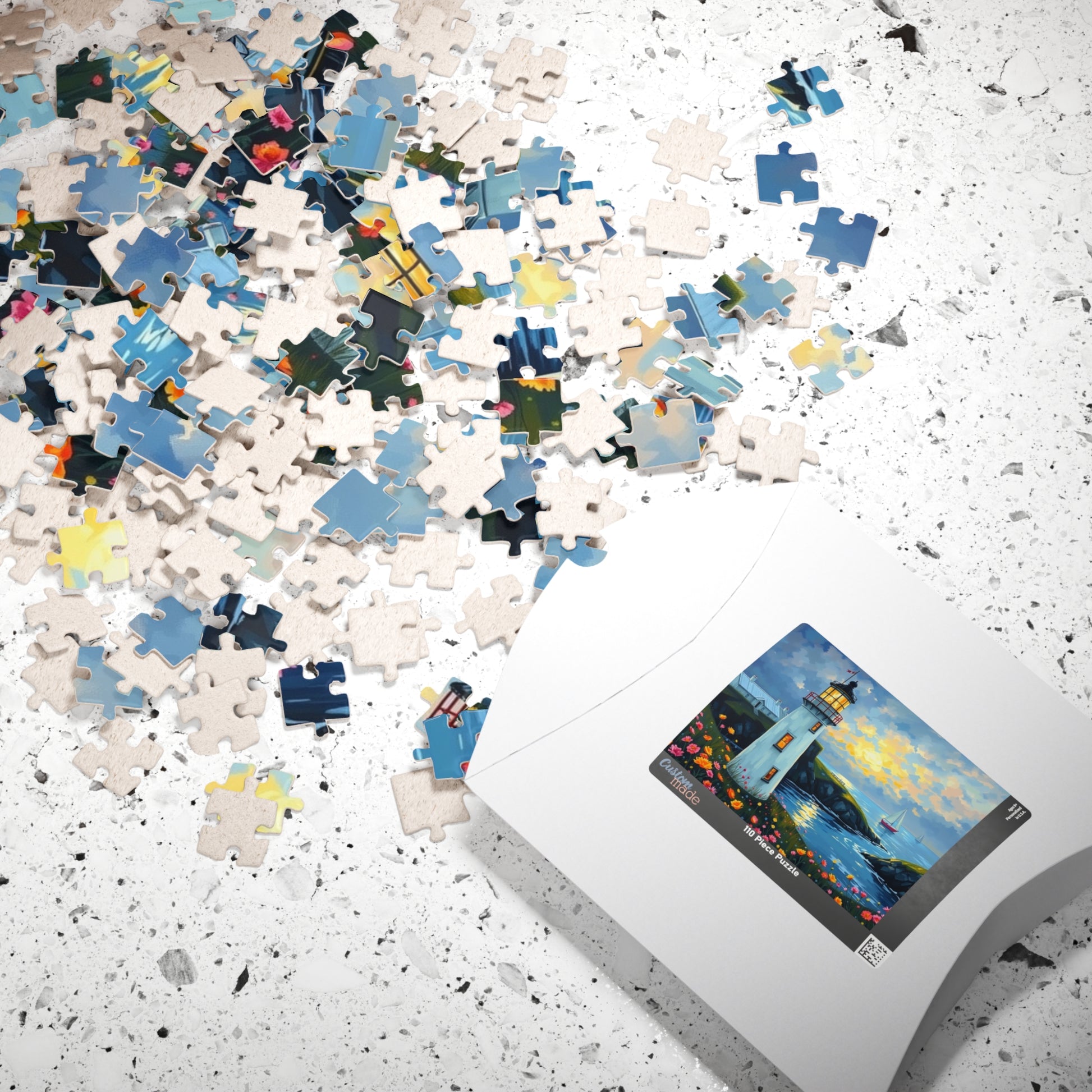 Lighthouse Coastal Scene Puzzle | Scenic Ocean Jigsaw Puzzle The Puzzle Chest
