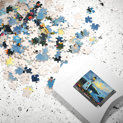 Lighthouse Coastal Scene Puzzle | Scenic Ocean Jigsaw Puzzle The Puzzle Chest
