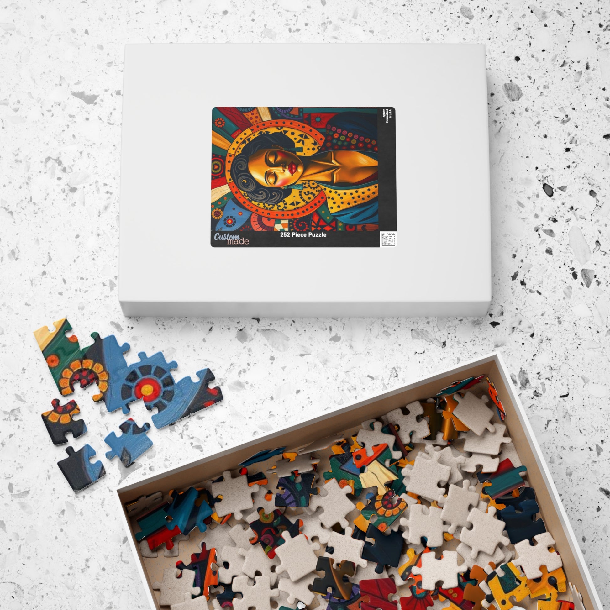 Artistic Black Woman Puzzle, Colorful Meditation Art Jigsaw, Puzzle Gift for Friend, Family Game Nights, Mindfulness Activity Puzzle The Puzzle Chest