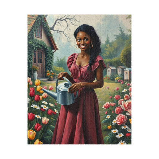 The Garden Keeper Jigsaw Puzzle - Black Woman Art, Afrocentric Artwork, African American Theme Puzzle The Puzzle Chest