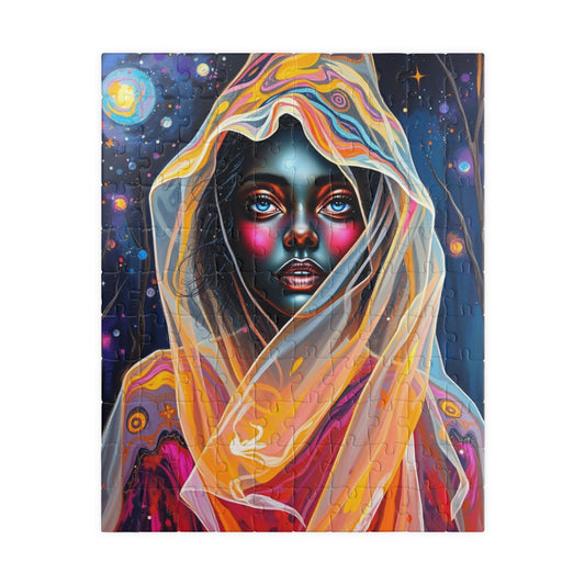 Mysterious Witch Portrait Puzzle, Mystical Night Woman 110, 252, 520, 1014-piece Jigsaw Game, Relaxation Gift for Art Lover, Home Activity 110 pcs (Vertical) Puzzle The Puzzle Chest