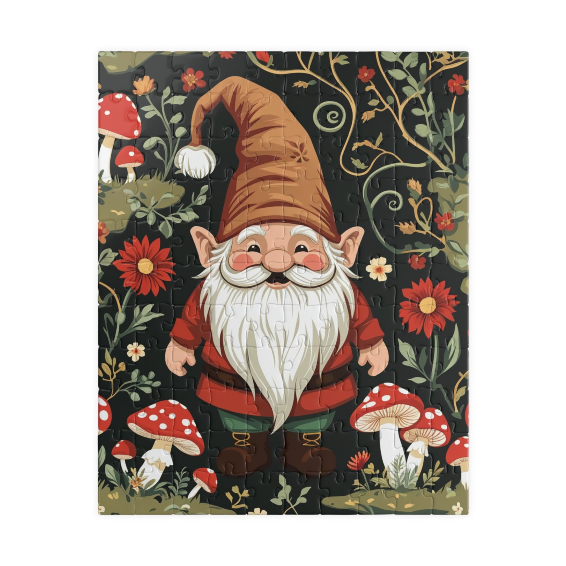 Vintage Gnome Jigsaw Puzzle with Forest Elements, Woodland Design for Nature Lovers Puzzle Enthusiasts, Fun Family Bonding Activity, Gift Puzzle The Puzzle Chest