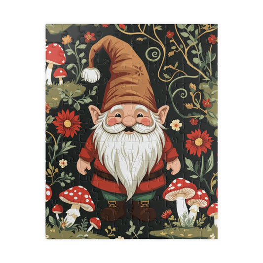 Vintage Gnome Jigsaw Puzzle with Forest Elements, Woodland Design for Nature Lovers Puzzle Enthusiasts, Fun Family Bonding Activity, Gift 110 pcs (Vertical) Puzzle The Puzzle Chest