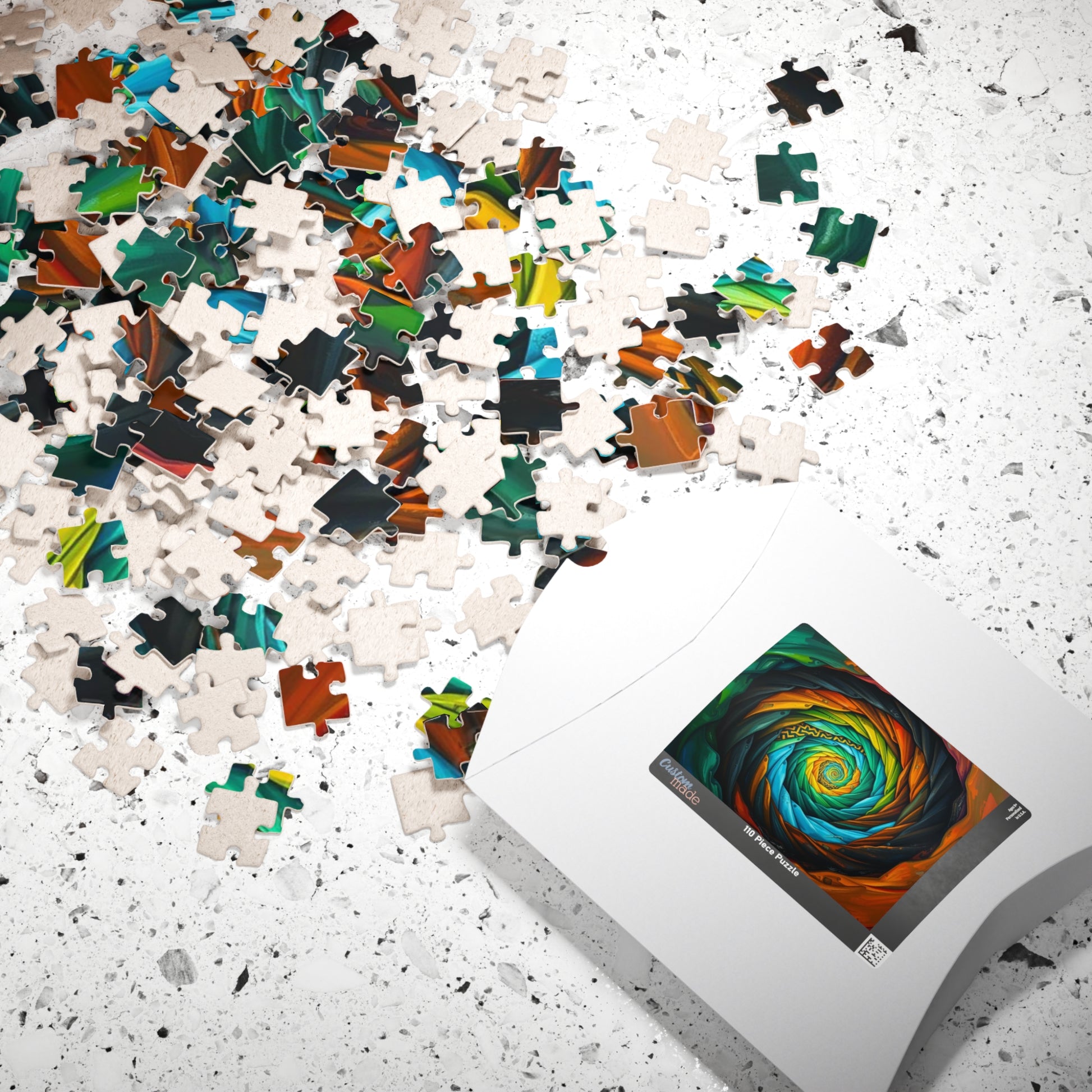Colorful Abstract Spiral Jigsaw Puzzle, Vibrant Art Gift for Adult Puzzle Lovers, Home Entertainment, Thoughtful Gift, Brain Teaser Fun Puzzle The Puzzle Chest