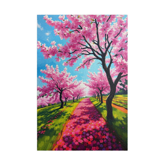Cherry Blossom Landscape Puzzle, Beautiful 110-1014 Piece Jigsaw Puzzle, Perfect for Family Game Night, Birthday Gift Idea, Spring Decor 1014 pcs (Vertical) Puzzle The Puzzle Chest
