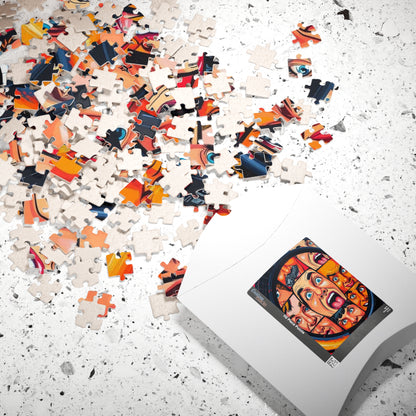 Vibrant Face Collage Puzzle, Pop Art Jigsaw Game Fun Family Activity, Unique Gift Idea for Friend, Colorful Home Entertainment, Brain Teaser Puzzle The Puzzle Chest