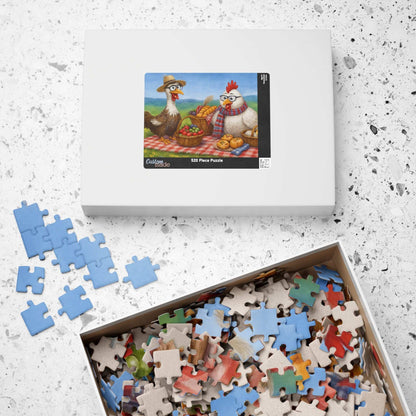 Farmyard Friends Jigsaw Puzzle - Chicken Picnic Scene, Perfect for Family Game Night, Cozy Evenings, Solo Fun, Holiday Birthday Gifts Puzzle The Puzzle Chest