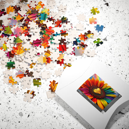 Pride in Bloom: Rainbow Sunflower Jigsaw Puzzle, LGBTQ+ Holiday Birthday Gift for Nature Lover, Family Time, and Celebrations Puzzle The Puzzle Chest
