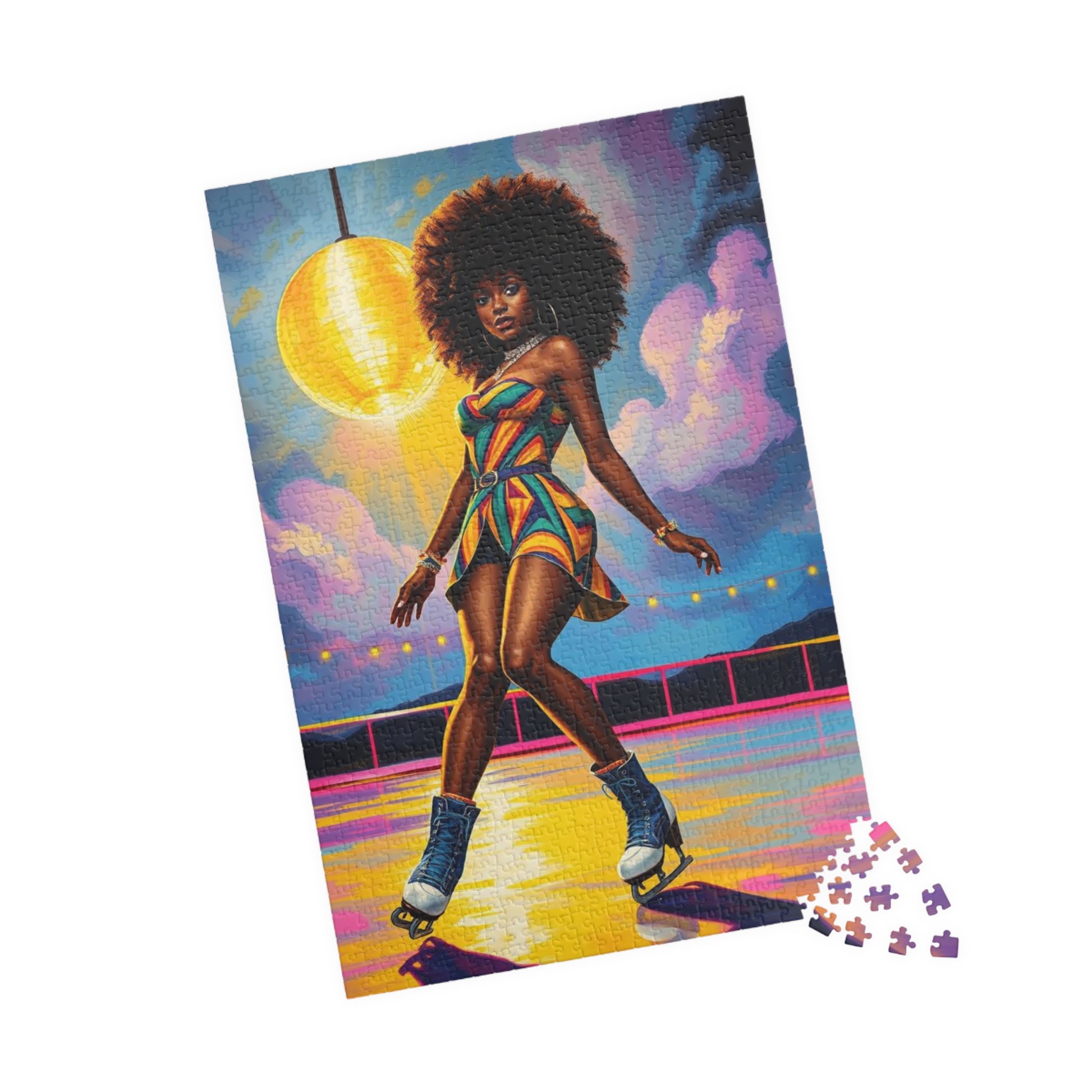Retro Roller Skating Puzzle - Black Woman Jigsaw | Afrocentric Gift for Skating Enthusiast, Family Game Night, Nostalgic Home Entertainment Puzzle The Puzzle Chest