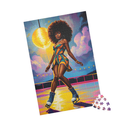 Retro Roller Skating Puzzle - Black Woman Jigsaw | Afrocentric Gift for Skating Enthusiast, Family Game Night, Nostalgic Home Entertainment Puzzle The Puzzle Chest
