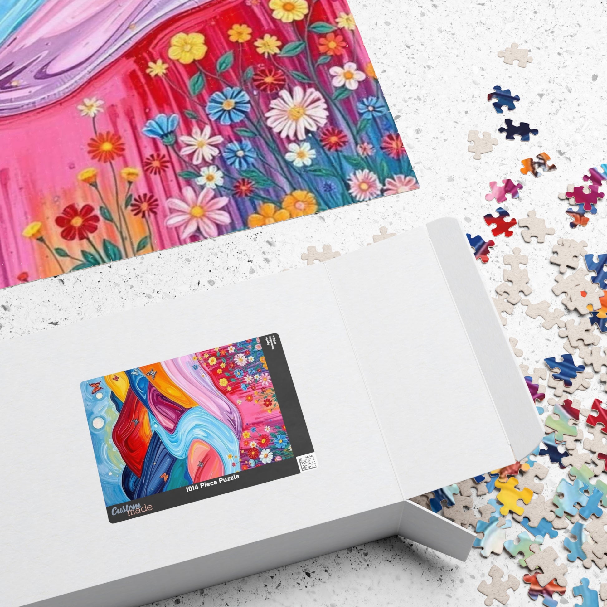 Pastel Petals - River Through Candy Hill Jigsaw Puzzle Colleciton, Beautiful Nature Puzzle, Colorful Landscape Art, Puzzle Lover Gift, Family Fun, 110/252/520/1014 Puzzle The Puzzle Chest
