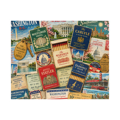 Washington DC Matchbook Puzzle | American History Memorabilia Jigsaw | Capital Landmark Patriotic Travel Nostalgia Puzzle The Puzzle Chest