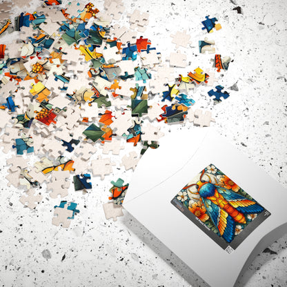 Colorful Moth Illustration Puzzle | 110-1014 Piece Stained Glass Style Jigsaw Puzzle The Puzzle Chest