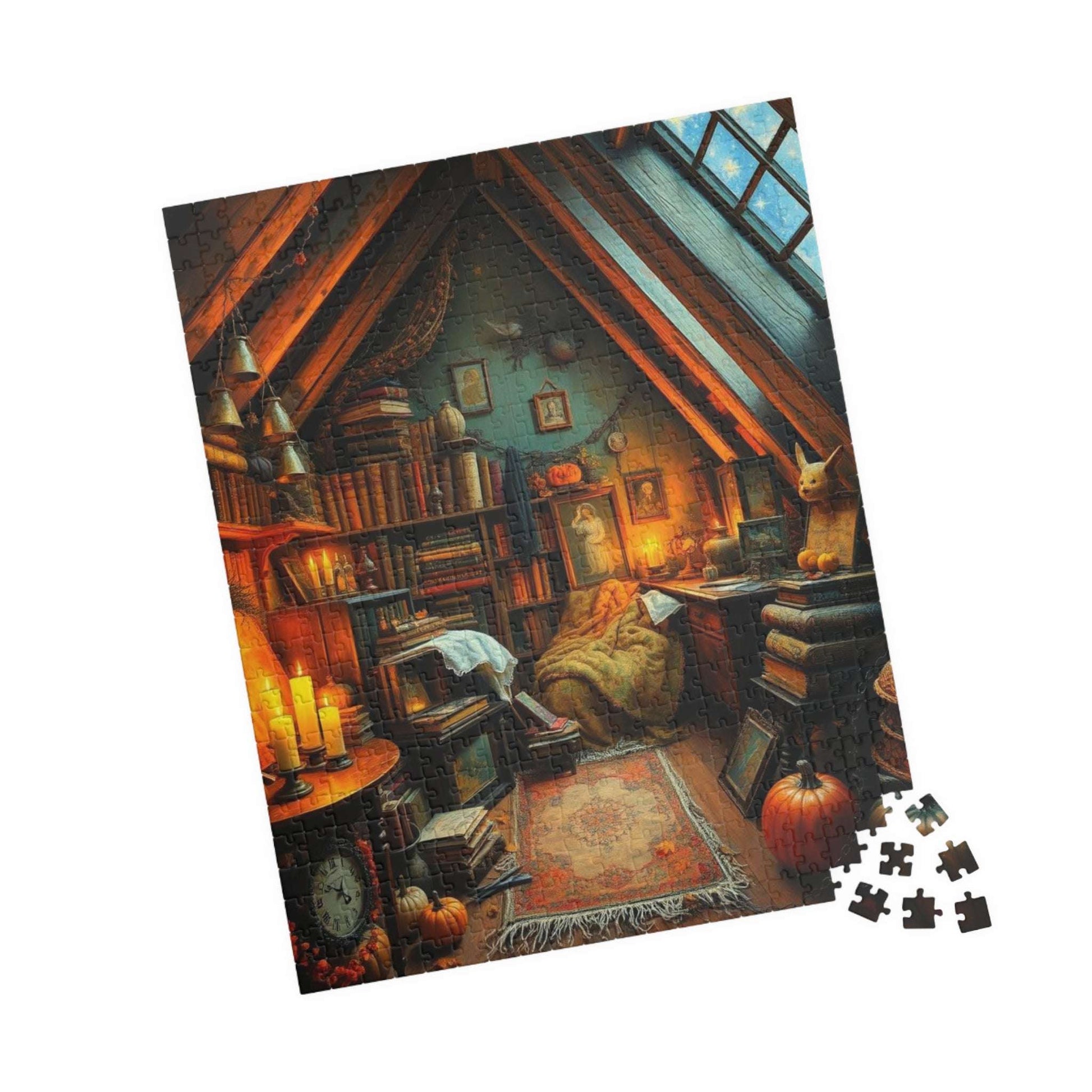 Dreamy Autumn Attic Puzzle 110, 252, 520, 1014-piece, Cozy Indoor Art, Home Décor, Family Game Night, Brain Teaser Gift for Puzzle Lovers Puzzle The Puzzle Chest
